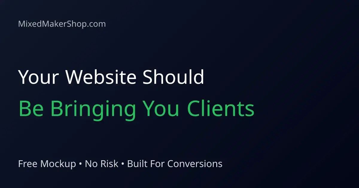 A banner emphasizing that your website should bring you clients