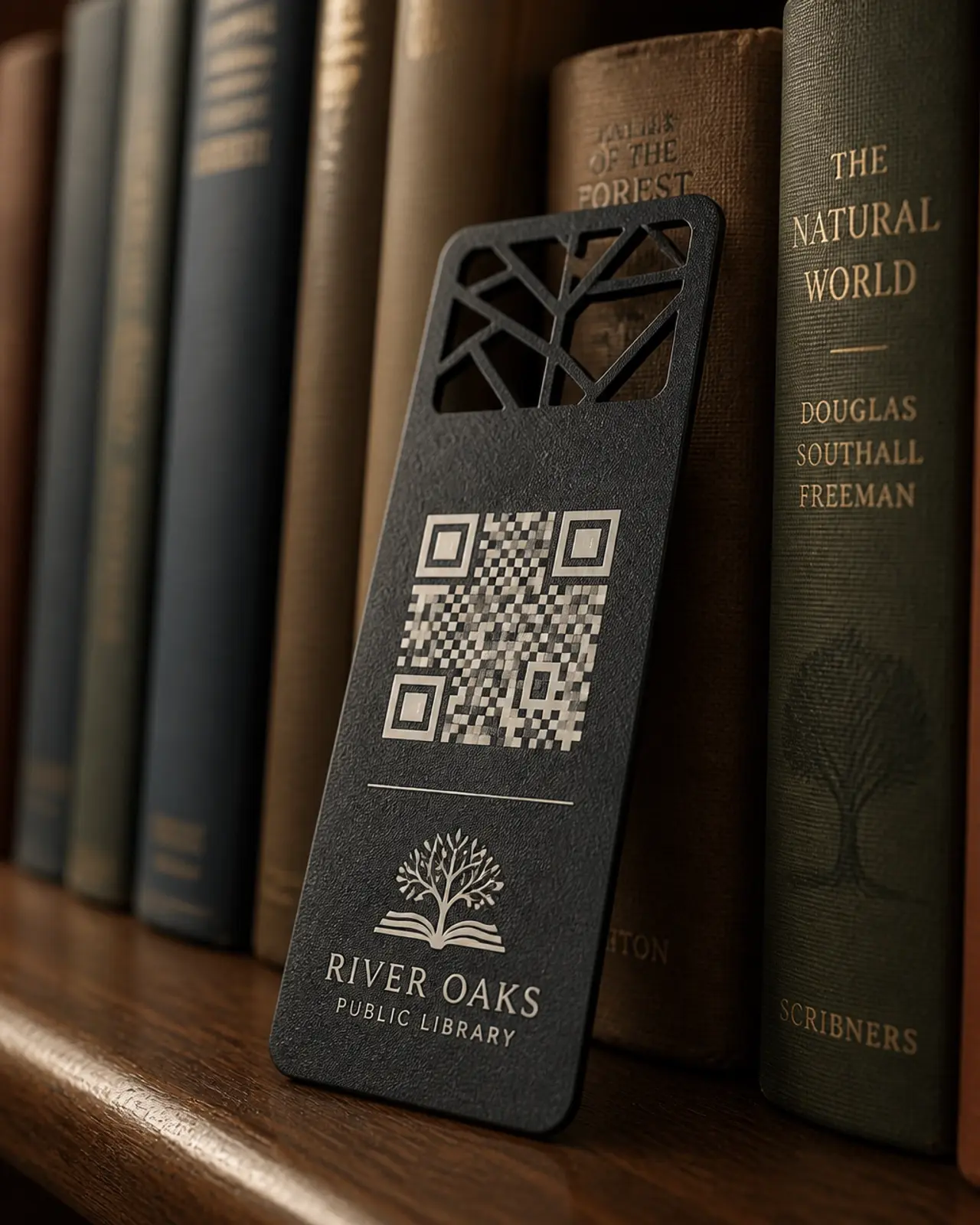Library QR code bookmark